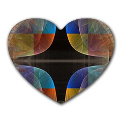 Black Cross With Color Map Fractal Image Of Black Cross With Color Map Heart Mousepads
