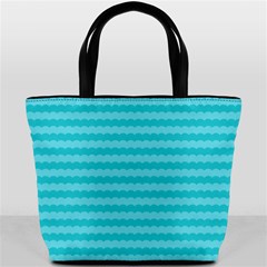 Abstract Blue Waves Pattern Bucket Bags by TastefulDesigns