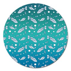 Under The Sea Paisley Magnet 5  (round) by emilyzragz