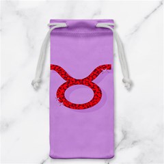 Illustrated Zodiac Purple Red Star Polka Circle Jewelry Bag by Mariart