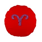 Illustrated Zodiac Red Star Purple Standard 15  Premium Flano Round Cushions Back