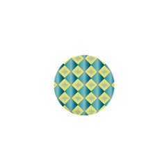 Yellow Blue Diamond Chevron Wave 1  Mini Magnets by Mariart