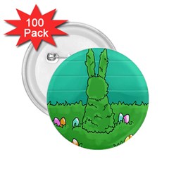 Rabbit Easter Green Blue Egg 2 25  Buttons (100 Pack)  by Mariart
