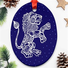 Leo Zodiac Star Oval Ornament (two Sides) by Mariart