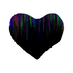 Rain Color Paint Rainbow Standard 16  Premium Heart Shape Cushions by Mariart