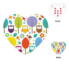 Cute Owl Playing Cards (heart)  by Nexatart