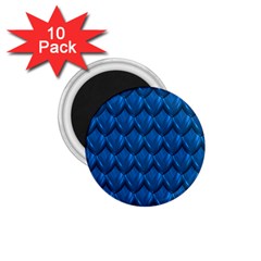 Blue Dragon Snakeskin Skin Snake Wave Chefron 1 75  Magnets (10 Pack)  by Mariart