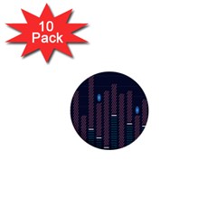Plaid Line Circle Polka Green Red Blue 1  Mini Buttons (10 Pack)  by Mariart