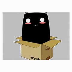 Black Cat In A Box Large Glasses Cloth (2-side) by Catifornia