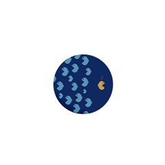 Blue Fish Sea Beach Swim Yellow Predator Water 1  Mini Buttons by Mariart