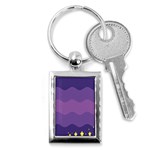 Glimragender Flags Wave Waves Chevron Purple Blue Star Yellow Space Key Chains (Rectangle)  Front