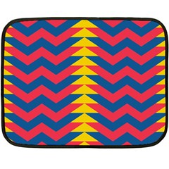 Lllustration Geometric Red Blue Yellow Chevron Wave Line Fleece Blanket (mini) by Mariart