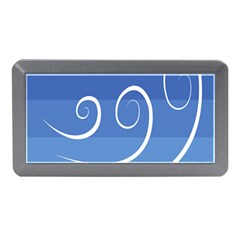 Ventigender Flags Wave Waves Chevron Leaf Blue White Memory Card Reader (mini) by Mariart