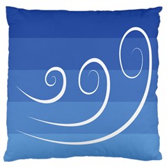 Ventigender Flags Wave Waves Chevron Leaf Blue White Standard Flano Cushion Case (two Sides) by Mariart