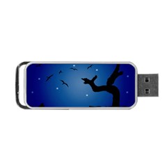 Nightscape Landscape Illustration Portable Usb Flash (one Side) by dflcprints