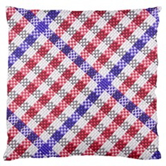Webbing Wicker Art Red Bluw White Large Cushion Case (one Side) by Mariart