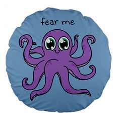 Colorful Cartoon Octopuses Pattern Fear Animals Sea Purple Large 18  Premium Flano Round Cushions by Mariart