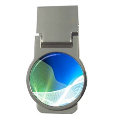 Light Means Net Pink Rainbow Waves Wave Chevron Green Blue Money Clips (round)  by Mariart