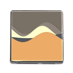 Wave Chevron Waves Material Memory Card Reader (square) by Mariart