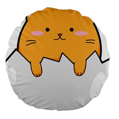 Yellow Cat Egg Large 18  Premium Round Cushions by Catifornia