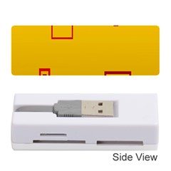 Overlap Squares Orange Plaid Red Memory Card Reader (stick)  by Mariart