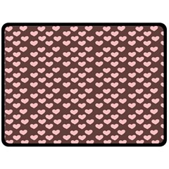 Chocolate Pink Hearts Gift Wrap Double Sided Fleece Blanket (large) 