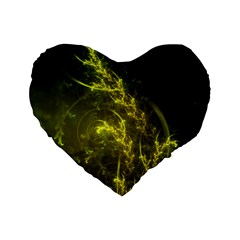 Beautiful Emerald Fairy Ferns In A Fractal Forest Standard 16  Premium Heart Shape Cushions by jayaprime