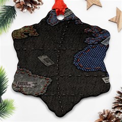 World Map Snowflake Ornament (two Sides) by BangZart