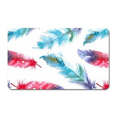 Watercolor Feather Background Magnet (rectangular) by LimeGreenFlamingo