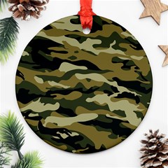Military Vector Pattern Texture Round Ornament (two Sides) by BangZart