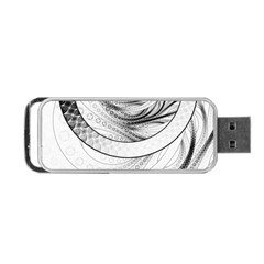 Enso, A Perfect Black And White Zen Fractal Circle Portable Usb Flash (two Sides) by jayaprime