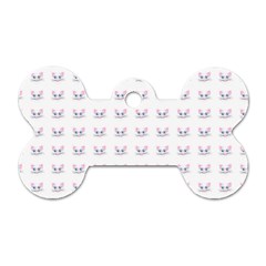 Pink Cute Cat Pattern Dog Tag Bone (two Sides)