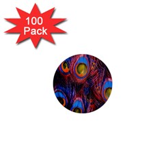 Pretty Peacock Feather 1  Mini Buttons (100 Pack)  by BangZart