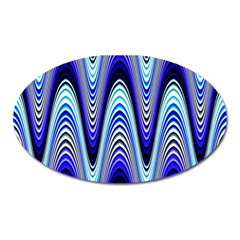 Waves Blue Oval Magnet by Colorfulart23