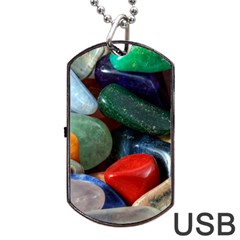 Stones Colors Pattern Pebbles Macro Rocks Dog Tag Usb Flash (two Sides) by BangZart