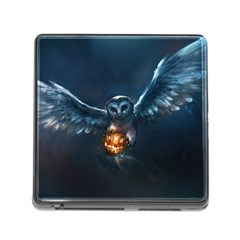 Owl And Fire Ball Memory Card Reader (square) by BangZart