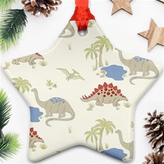 Dinosaur Art Pattern Ornament (star) by BangZart