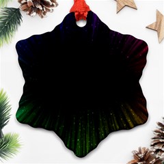 Colorful Light Ray Border Animation Loop Rainbow Motion Background Space Snowflake Ornament (two Sides) by Mariart