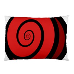Double Spiral Thick Lines Black Red Pillow Case by Mariart