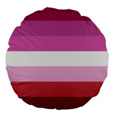 Lesbian Pride Flag Large 18  Premium Flano Round Cushions by Valentinaart