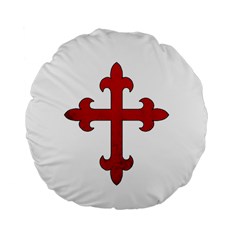 Crusader Cross Standard 15  Premium Flano Round Cushions