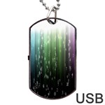 Numerical Animation Random Stripes Rainbow Space Dog Tag USB Flash (Two Sides) Front