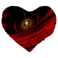 Black Red Space Hole Large 19  Premium Flano Heart Shape Cushions by Mariart
