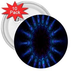 Exploding Flower Tunnel Nature Amazing Beauty Animation Blue Purple 3  Buttons (10 Pack)  by Mariart