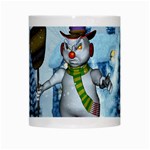 Funny Grimly Snowman In A Winter Landscape White Mugs Center