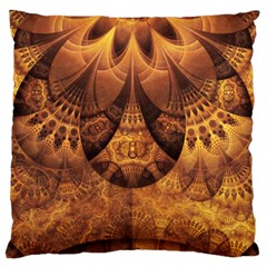Beautiful Gold And Brown Honeycomb Fractal Beehive Standard Flano Cushion Case (one Side) by jayaprime