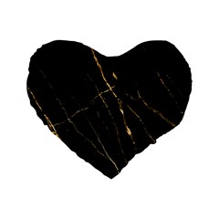 Black Marble Standard 16  Premium Heart Shape Cushions by NouveauDesign