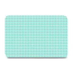 Tiffany Aqua Blue Candy Hearts On White Plate Mats by PodArtist