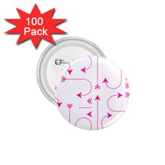 Arrows Girly Pink Cute Decorative 1 75  Buttons (100 Pack)  by Celenk