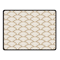 Art Deco,japanese Fan Pattern, Gold,white,vintage,chic,elegant,beautiful,shell Pattern, Modern,trendy Double Sided Fleece Blanket (small)  by NouveauDesign